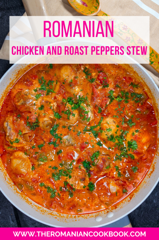 Romanian Chicken and Roast Peppers Stew Recipe – Tocanita de Pui si Ardei Copti pin